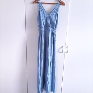 LULU'S open strappy back maxi dress with slits